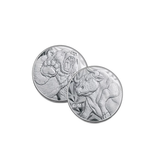 1/10 oz GSM Bull & Bear Silver Round