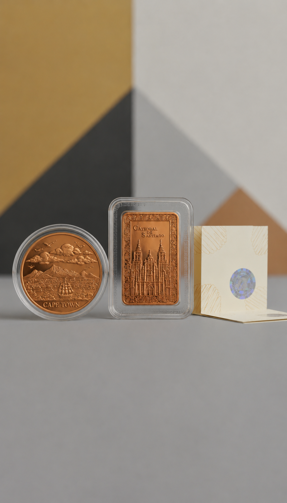 1 oz Cape Town Fine Copper Round + 32g Fine Copper Bar – Cathedral de Santiago