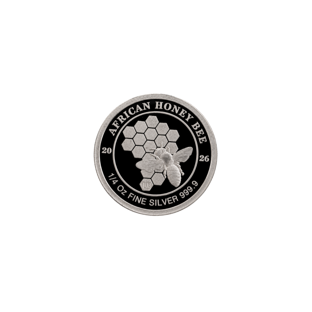 African Honeybee 1/4 oz Silver Bullion Round - 99.99% Pure Silver