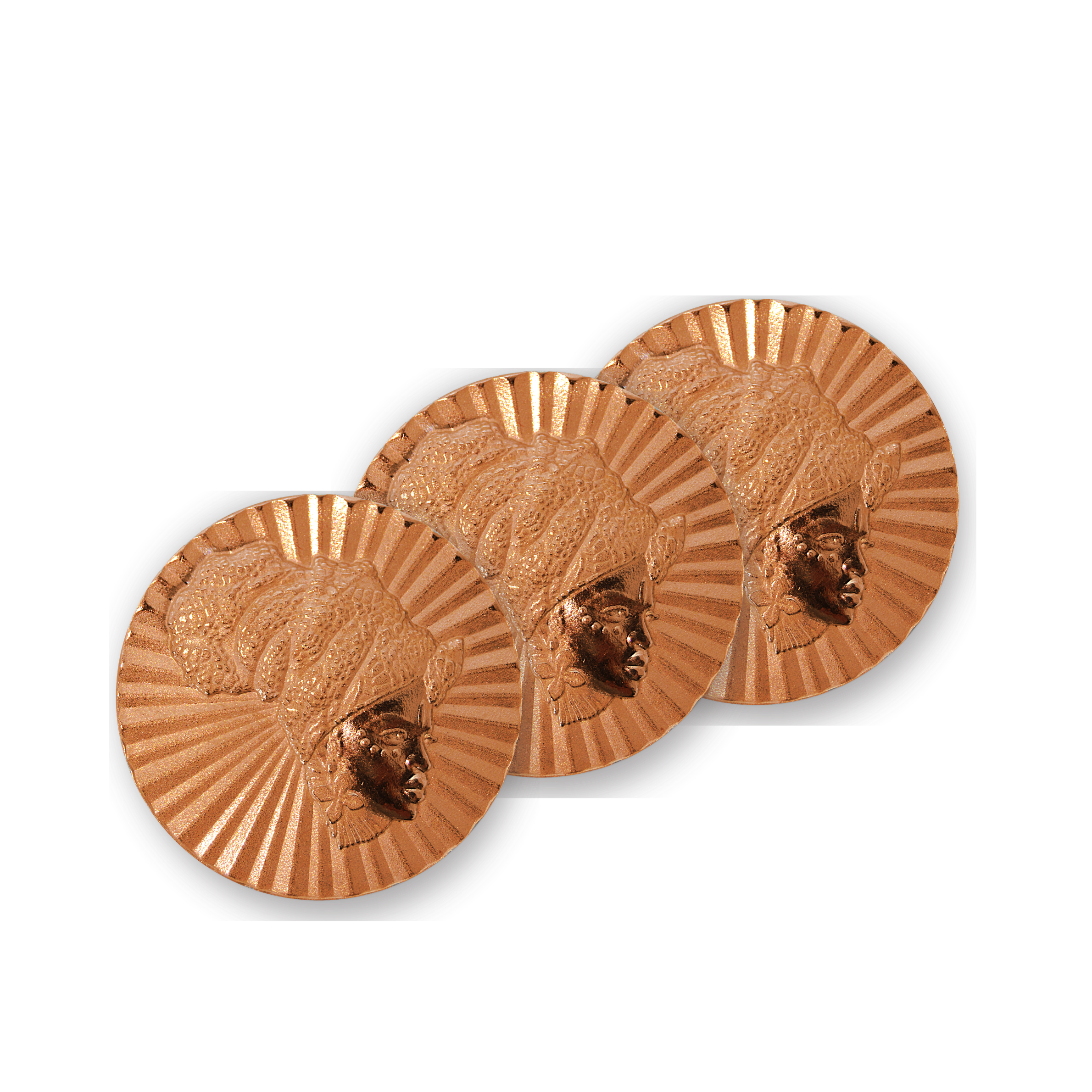 3x Mama Africa 38mm .999 Fine Copper Rounds