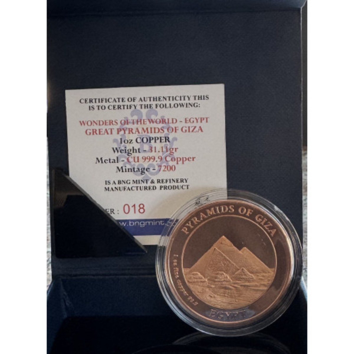 2026 Wonders of the World: Great Pyramids of Giza - 1oz 999.9 Fine Copper