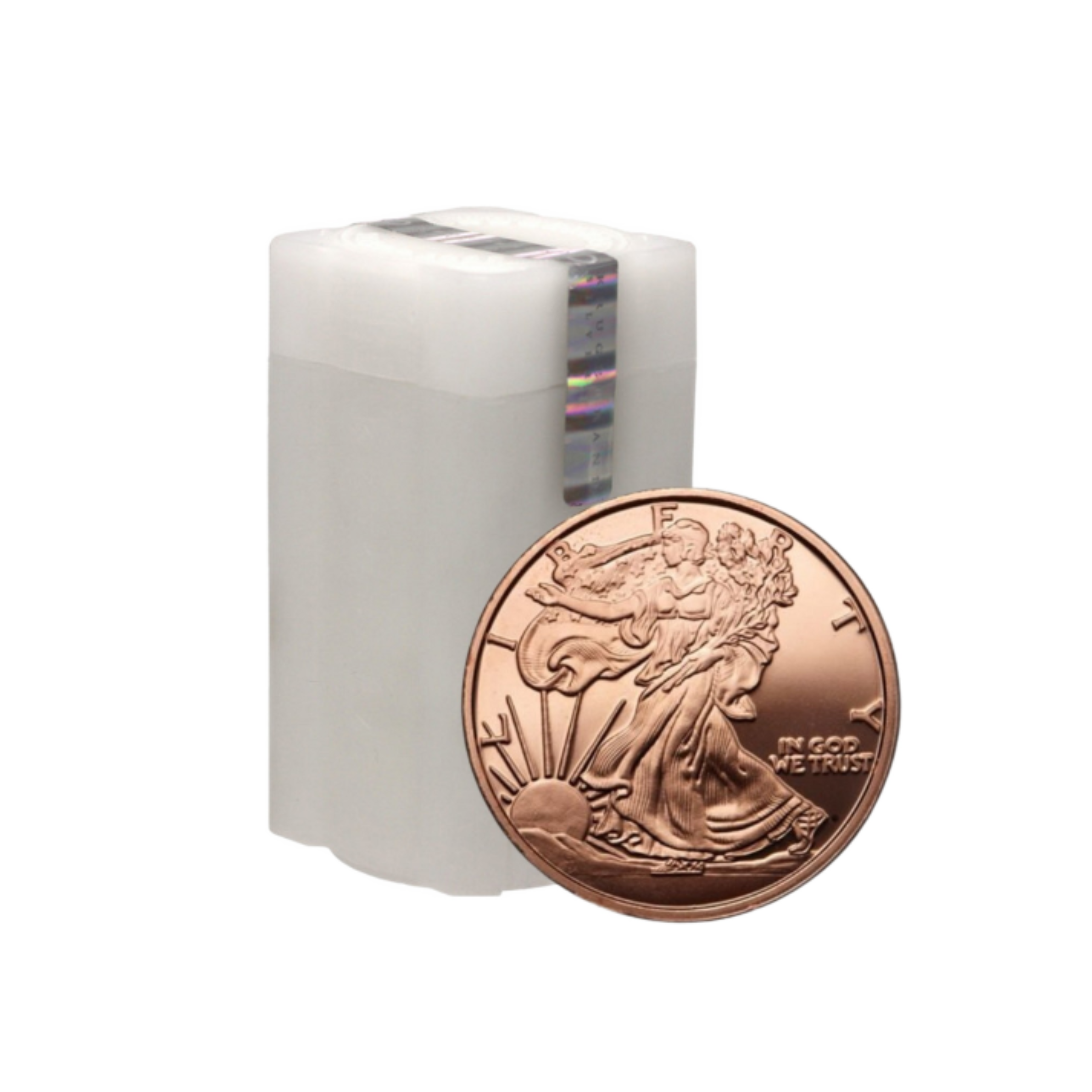 50x Walking Liberty 1 oz .999 Fine Copper Round