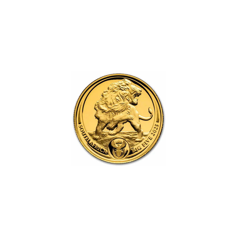 2025 1/4 oz Proof Gold Big Five Lion - In a Box with Certificate of Authenticity
