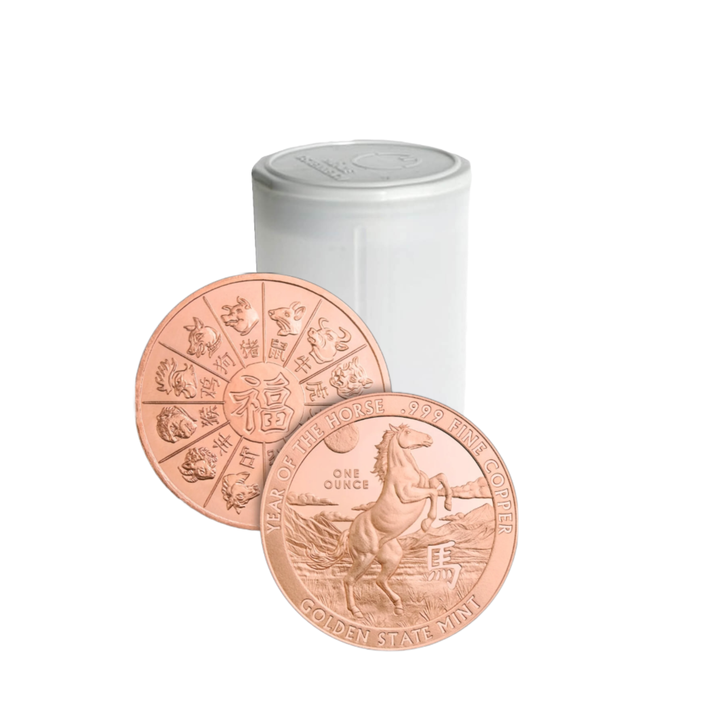 50x Year of The Horse 1 oz .999 Fine Copper Round