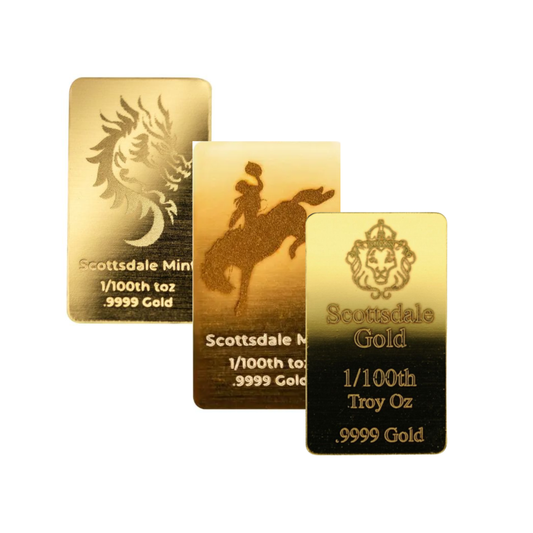 1/100 oz Fine Gold Minted Bar